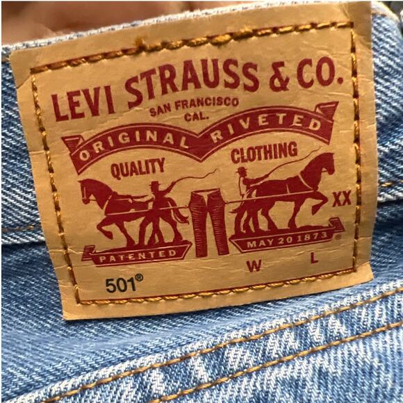 Levi 501 Womens Skinny Botton Fly Jeans Size W 25- L 30 Fly Buttons - Picture 9 of 14